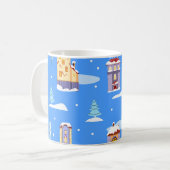 Mug Maisons d'hiver scandinave Motif de neige (Devant gauche)