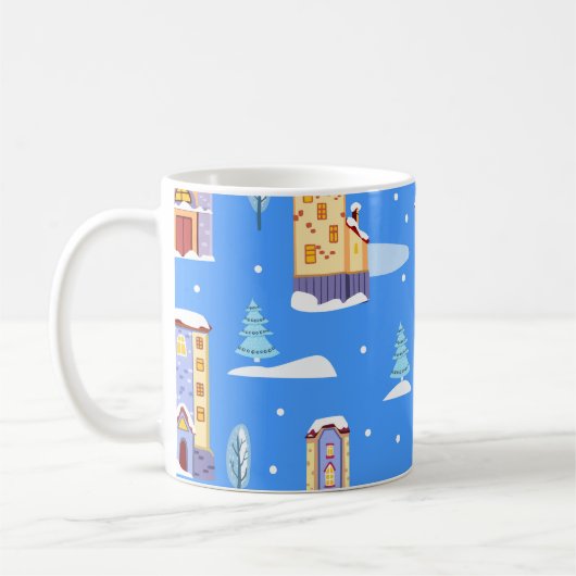 Mug Maisons d'hiver scandinave Motif de neige (Gauche)