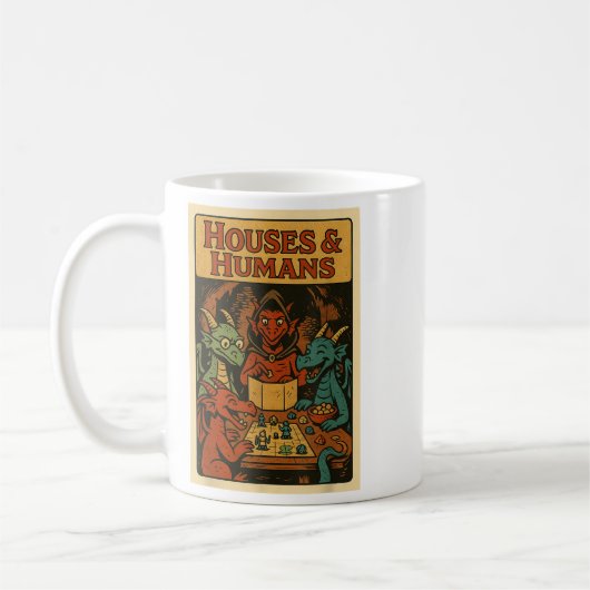Mug Maisons Et Humains Drôle Rpg Gamer Jeu Nerd Hommes (Gauche)