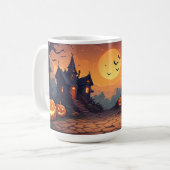 Mug Maisons hantées sous une lune d'Halloween 🎃 (Devant gauche)