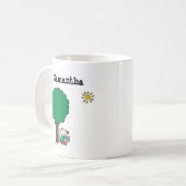 Mug Maisy lit son livre de bibliothèque dehors (Devant gauche)