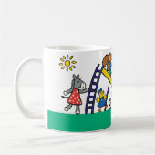 Mug Maisy sur le terrain de jeu avec des amis (Gauche)
