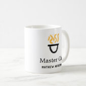 Mug Maître chef ajouter nom poêle noir feu fumée (Devant droit)