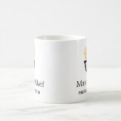Mug Maître chef ajouter nom poêle noir feu fumée (Centre)