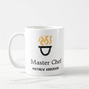 Mug Maître chef ajouter nom poêle noir feu fumée
