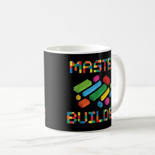 Mug Maître Constructeur de briques Bâtiment de blocs a (Devant droit)