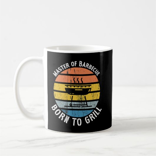 Mug Maître du barbecue Né pour Grill BBQ Grill (Gauche)