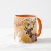 Mug Majestic Deer in a Field of Wildflowers (Devant droit)