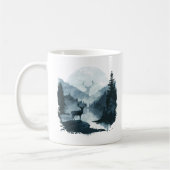 Mug Majestic Deer in Forest Landscape (Gauche)
