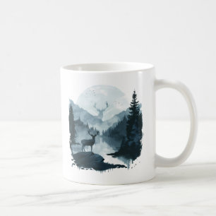 Mug Majestic Deer in Forest Landscape