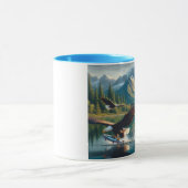 Mug Majestic Eagle Capturer le poisson au lever du sol (Centre)