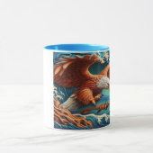 Mug Majestic Eagle Fishing dans une vague 36x24 (Centre)
