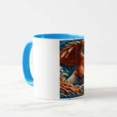 Mug Majestic Eagle Fishing dans une vague 36x24 (Devant gauche)