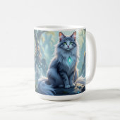 Mug **Majestic Fantasy Cat with Mystical Aura – High F (Devant droit)