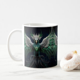 Mug Majestic Green & White Phoenix Bird