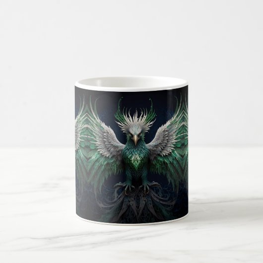 Mug Majestic Green & White Phoenix Bird (Centre)