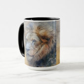 Mug Majestic Lion Photographie Aquarelle moderne (Devant gauche)