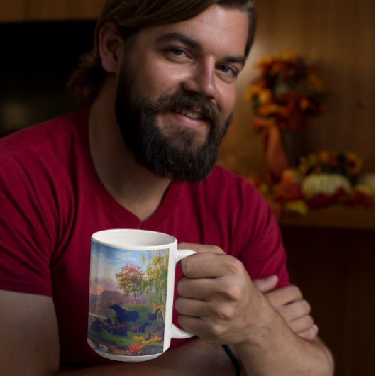 Mug Majestic Moose dans un camp paysager d'automne sué