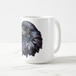 Mug Majestic Raven Portrait - corbeau, oiseau, faune