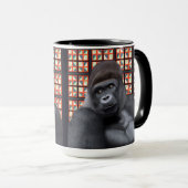 Mug Majestic Sitting Gorilla Sur Red Geometry Wildlife (Devant droit)