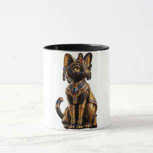Mug Majestueuse divinité féline égyptienne antique dor