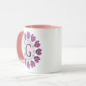 Mug Majuscule G monogramme floral (Devant gauche)