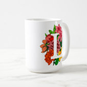 Mug Majuscule L monogramme floral (Devant droit)