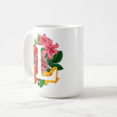Mug Majuscule L monogramme floral (Devant gauche)