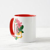 Mug Majuscule L monogramme floral (Devant gauche)