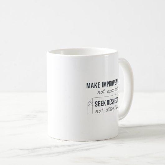 Mug Make Improvements, Not Excuses (Devant droit)