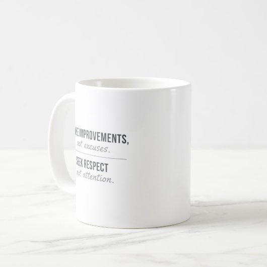 Mug Make Improvements, Not Excuses (Devant gauche)