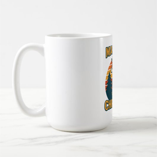 Mug Make it Rein - Retro 80s Reindeer Christmas Design (Gauche)