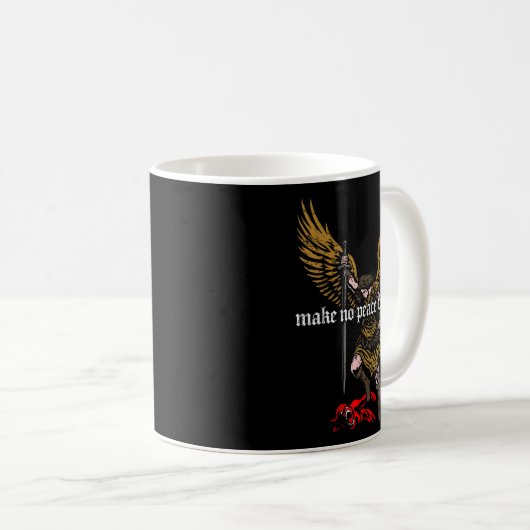 Mug Make No Peace With Evil Archangel Michael Design (Devant droit)
