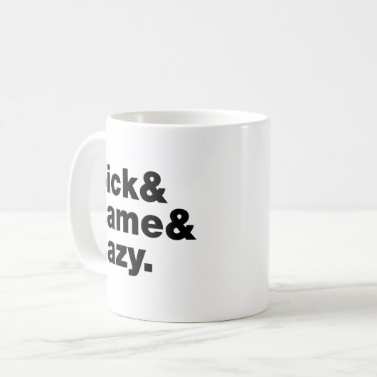 Mug Malade & Lame & Lazy. (Devant gauche)