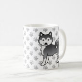 Mug Malamute d'Alaska bleu chien mignon & pattes (Devant droit)