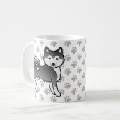 Mug Malamute d'Alaska bleu chien mignon & pattes (Devant gauche)