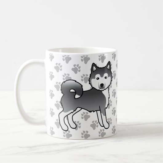 Mug Malamute d'Alaska bleu chien mignon & pattes (Gauche)