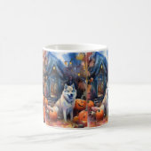 Mug Malamute d'Halloween en Alaska avec la peur Citrou (Centre)