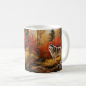 Mug Malamute en Alaska à l'automne Feuilles automne in (Devant droit)