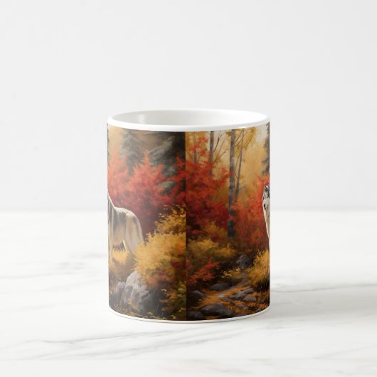 Mug Malamute en Alaska à l'automne Feuilles automne in (Centre)
