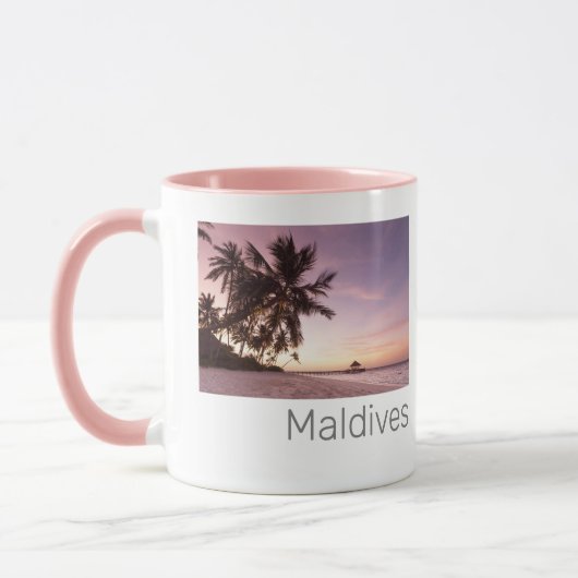 Mug Maldives Ocean Indian Beach Sunset Island Souvenir (Gauche)