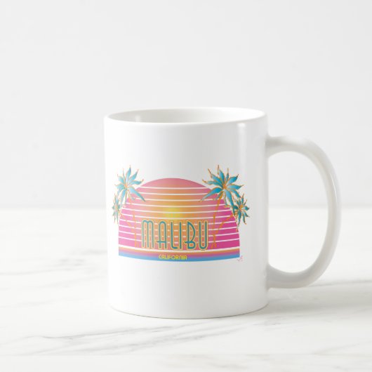 Mug Malibu, CA Palm Trees, Graphic, Cool (Droite)
