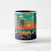 Mug Malibu California Retro Sunset Souvenirs 1950 (Centre)
