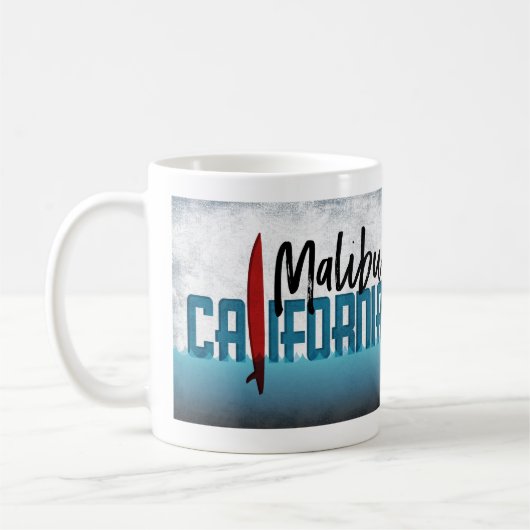 Mug Malibu California Surfboard Surf (Gauche)