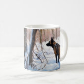Mug Malinois Belge Qu'il neige Noël (Devant droit)