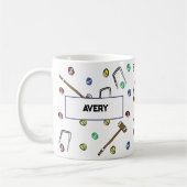 Mug Mallettes de croquet personnalisées Boho illustré  (Gauche)