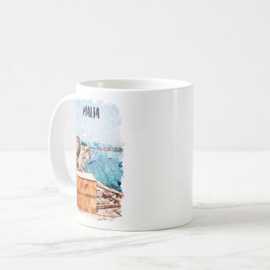 Mug Malte Vue sur l'île Méditerranée (Devant gauche)