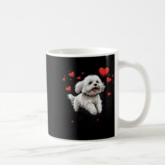 Mug Maltese Dog Love Heart For Valentines Day Maltese  (Droite)
