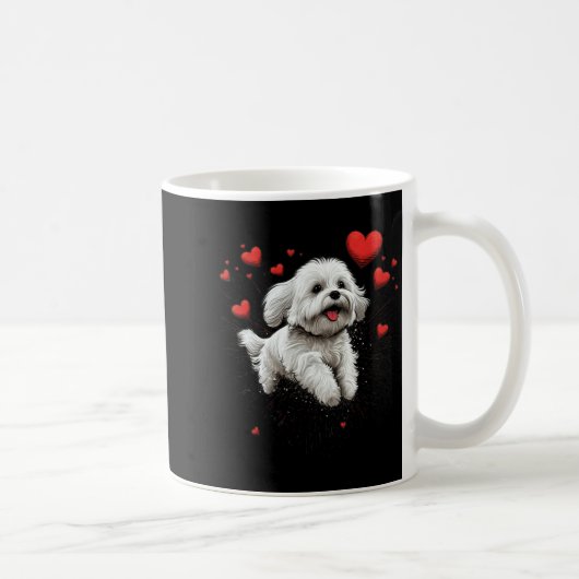 Mug Maltese Dog Love Heart For Valentines Day Maltese  (Droite)