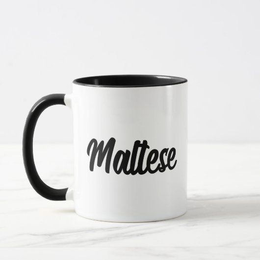 Mug Maltese Fun & Cute Script Font Dog Lovers (Gauche)